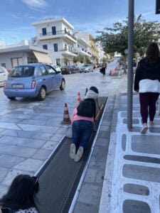 crawling in Tinos to the church