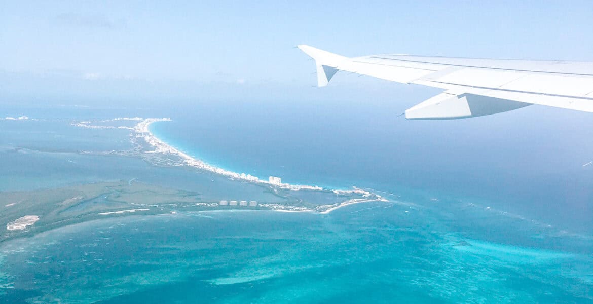 flying over Cancun; gift ideas for travel lovers