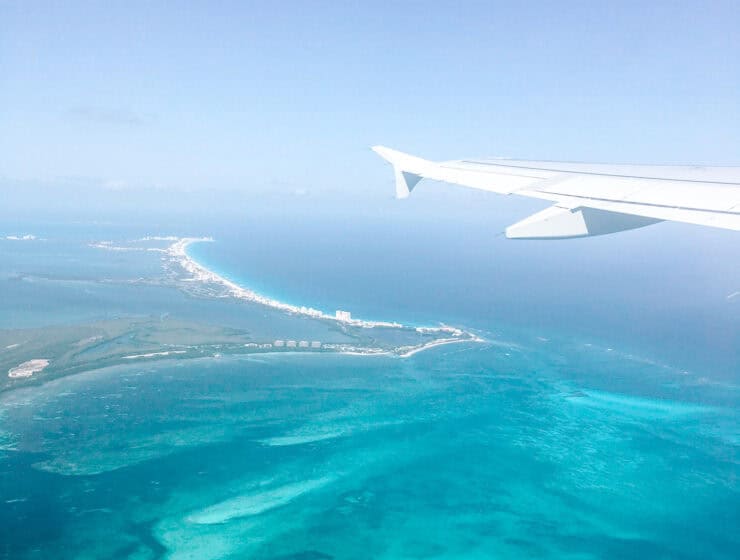 flying over Cancun; gift ideas for travel lovers