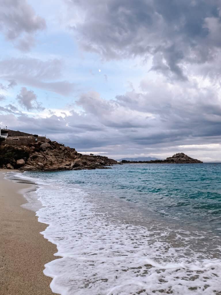 dusk on Mykonos Beach