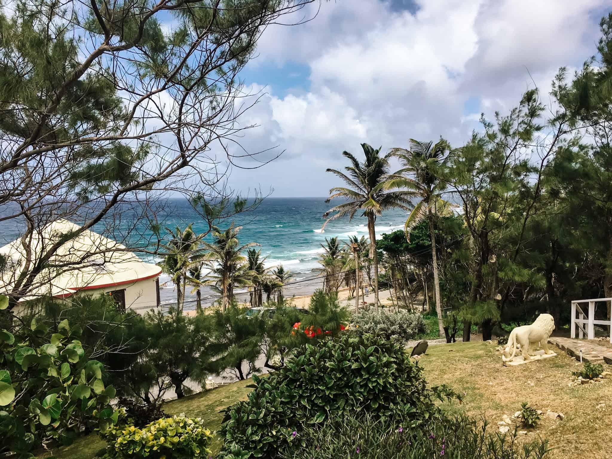 view of east coast Barbados; Round House