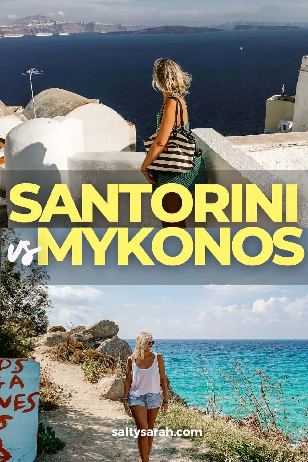 Santorini vs Mykonos Pin