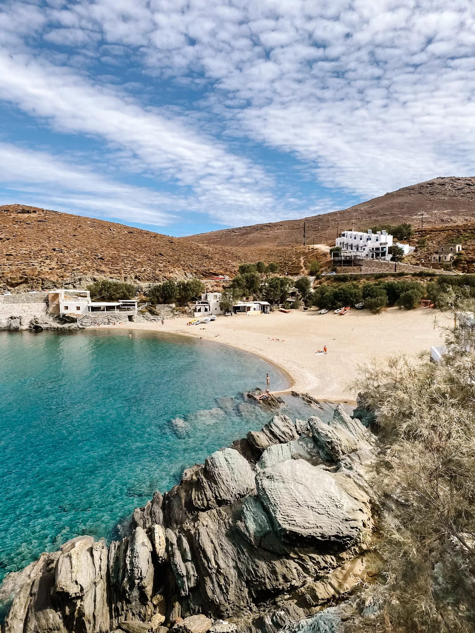 Κολυμπήθρα μικρή - cove side of Surf Beach Tinos