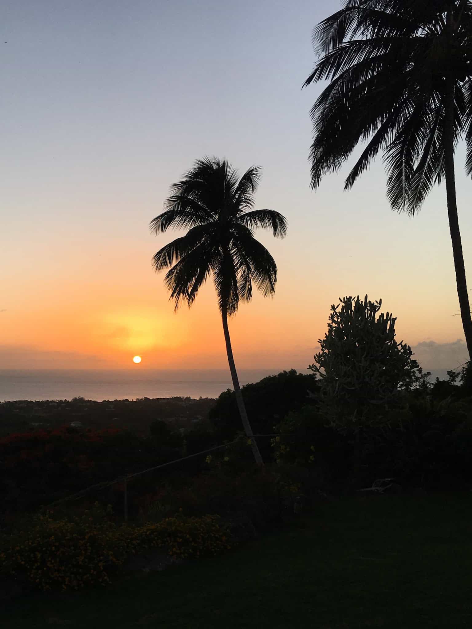 Sunset in Barbados overlooking west coast
