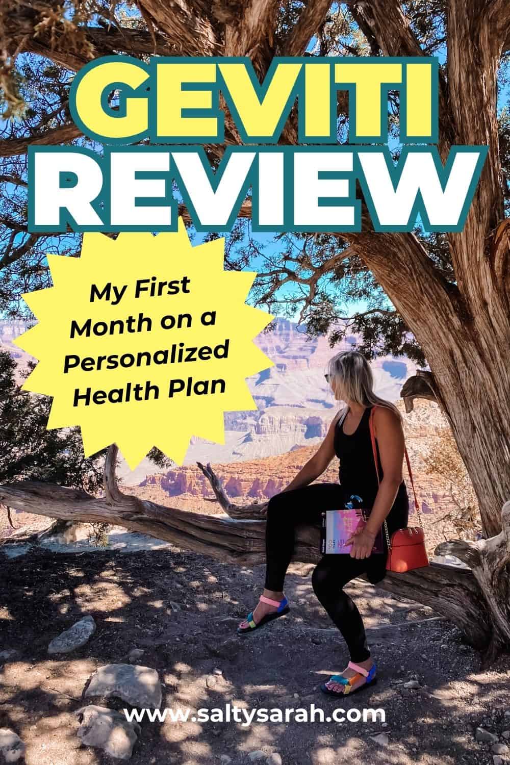 Geviti Review Pinterest Pin; my first month on a personalized health plan
