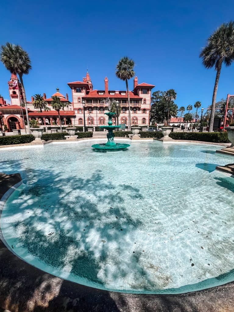 St. Augustine Lightner Fountain overlooking Flagler College