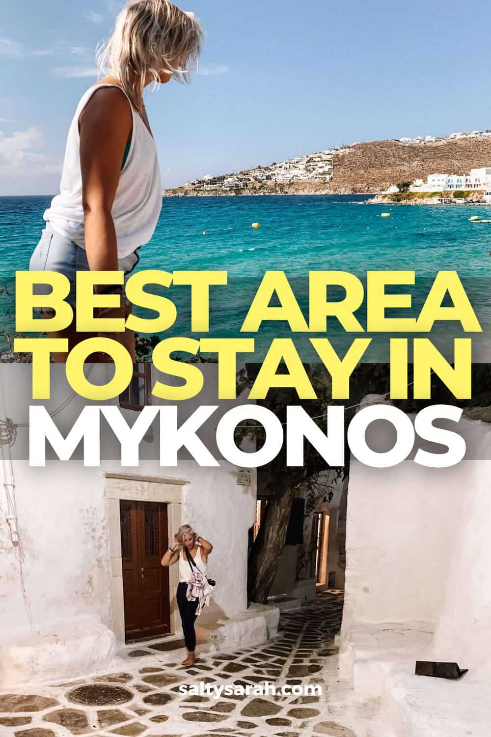best area to stay in Mykonos Pinterest Pin
