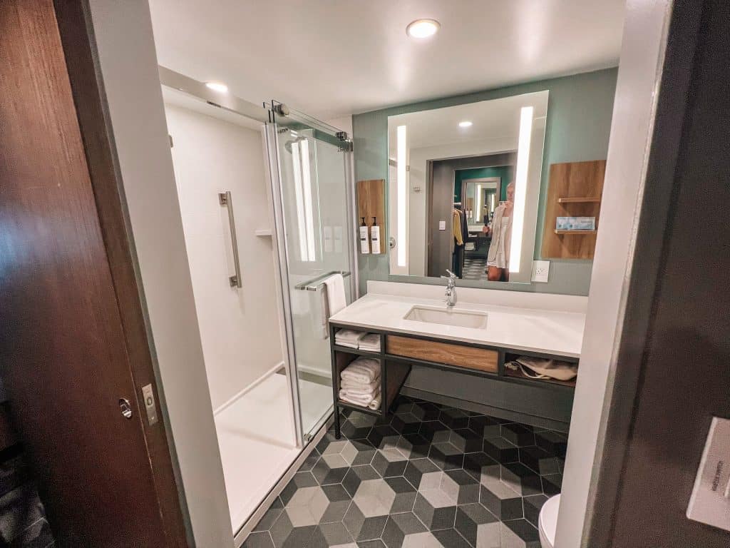 shower and sink Hilton Garden Inn St. Augustine Historic District