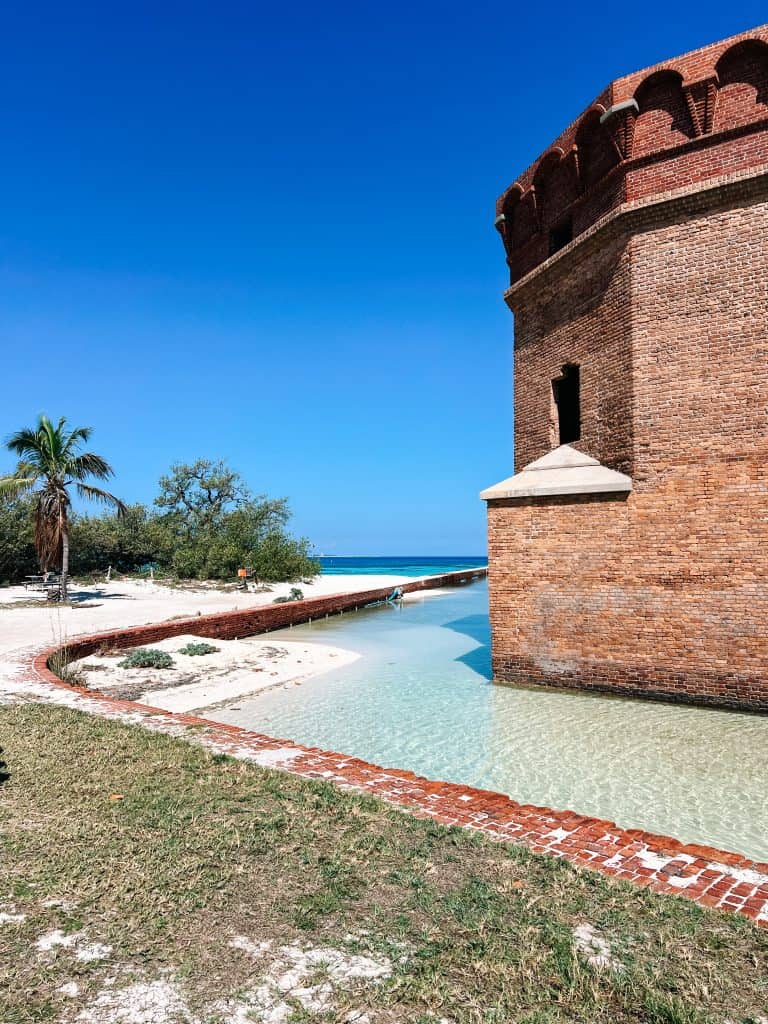 Fort Jefferson moat and beach at Dry Tortugas National Park