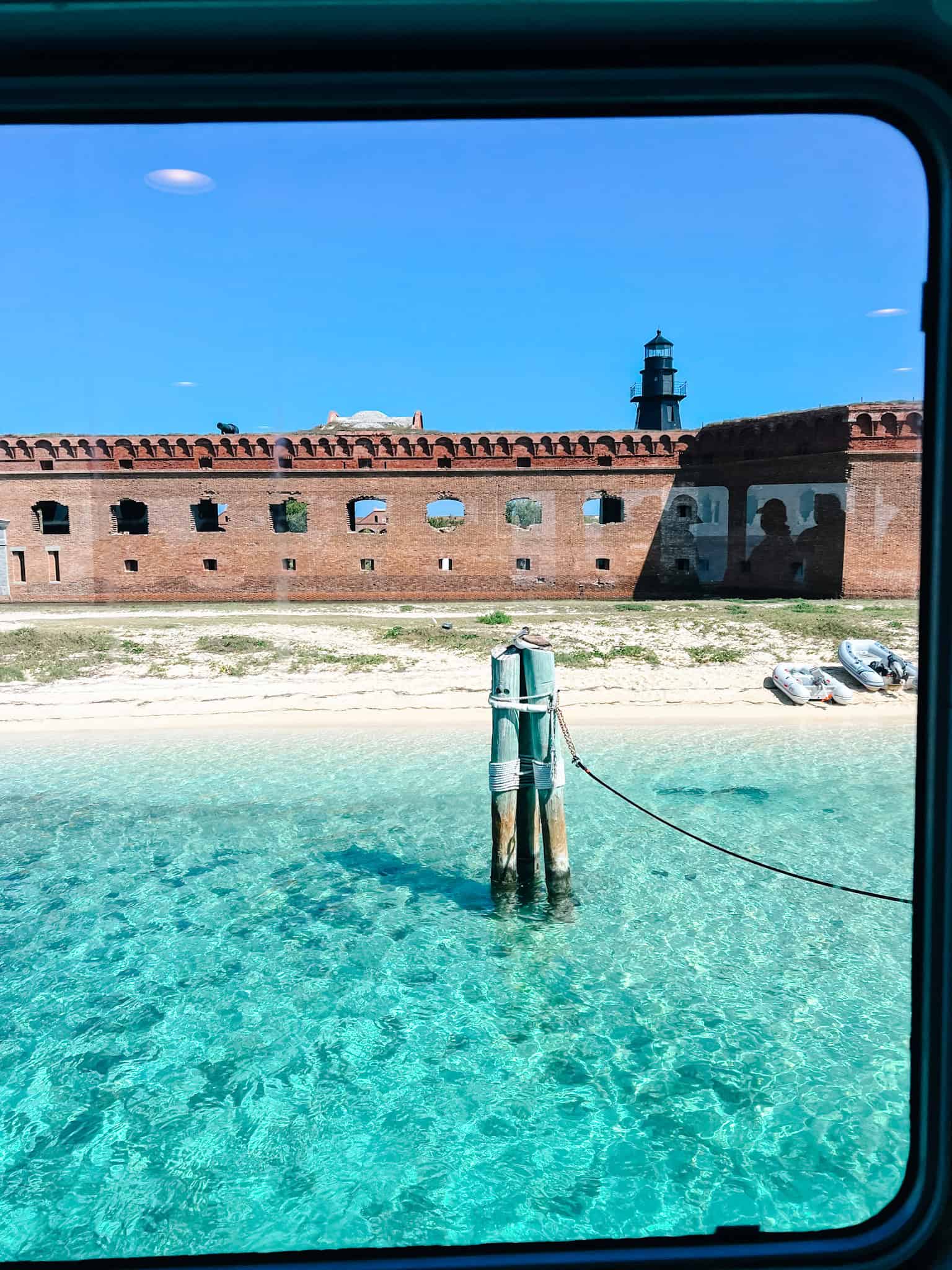 View of Fort Jefferson from the ferry on the Dry Tortugas day trip
