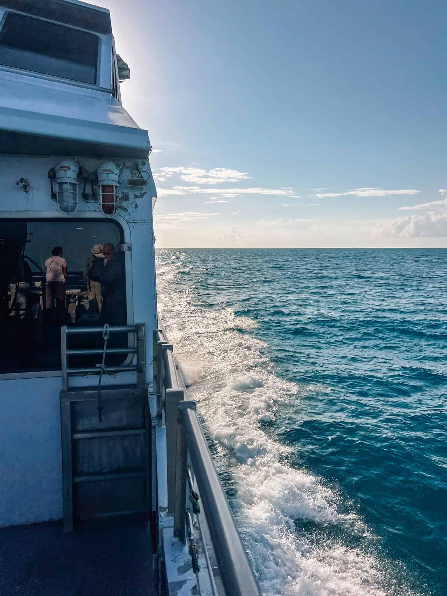 ferry ride on day trip to Dry Tortugas - side of boat view