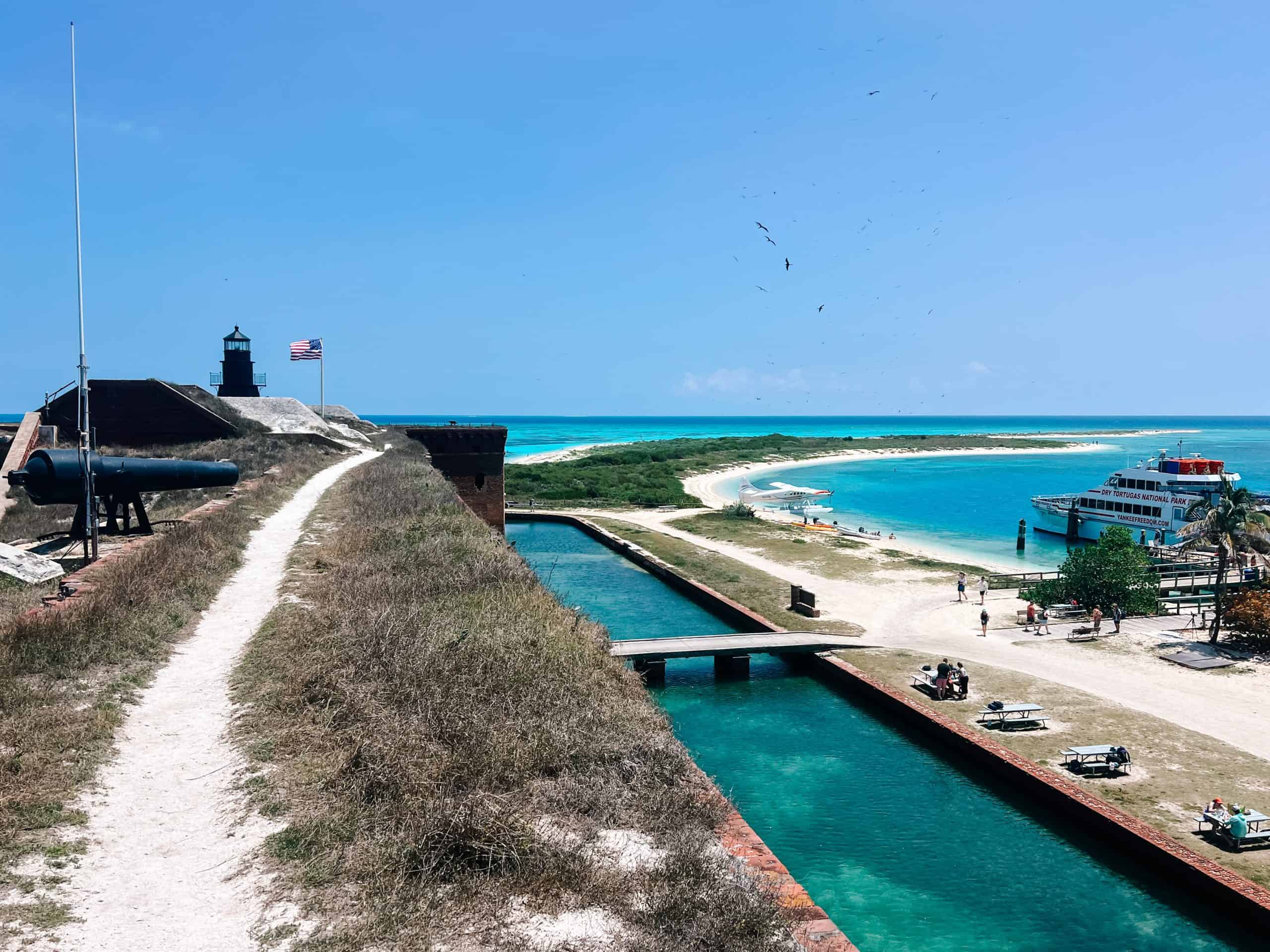 path around fort Jefferson with Yankee Freedom Ferry