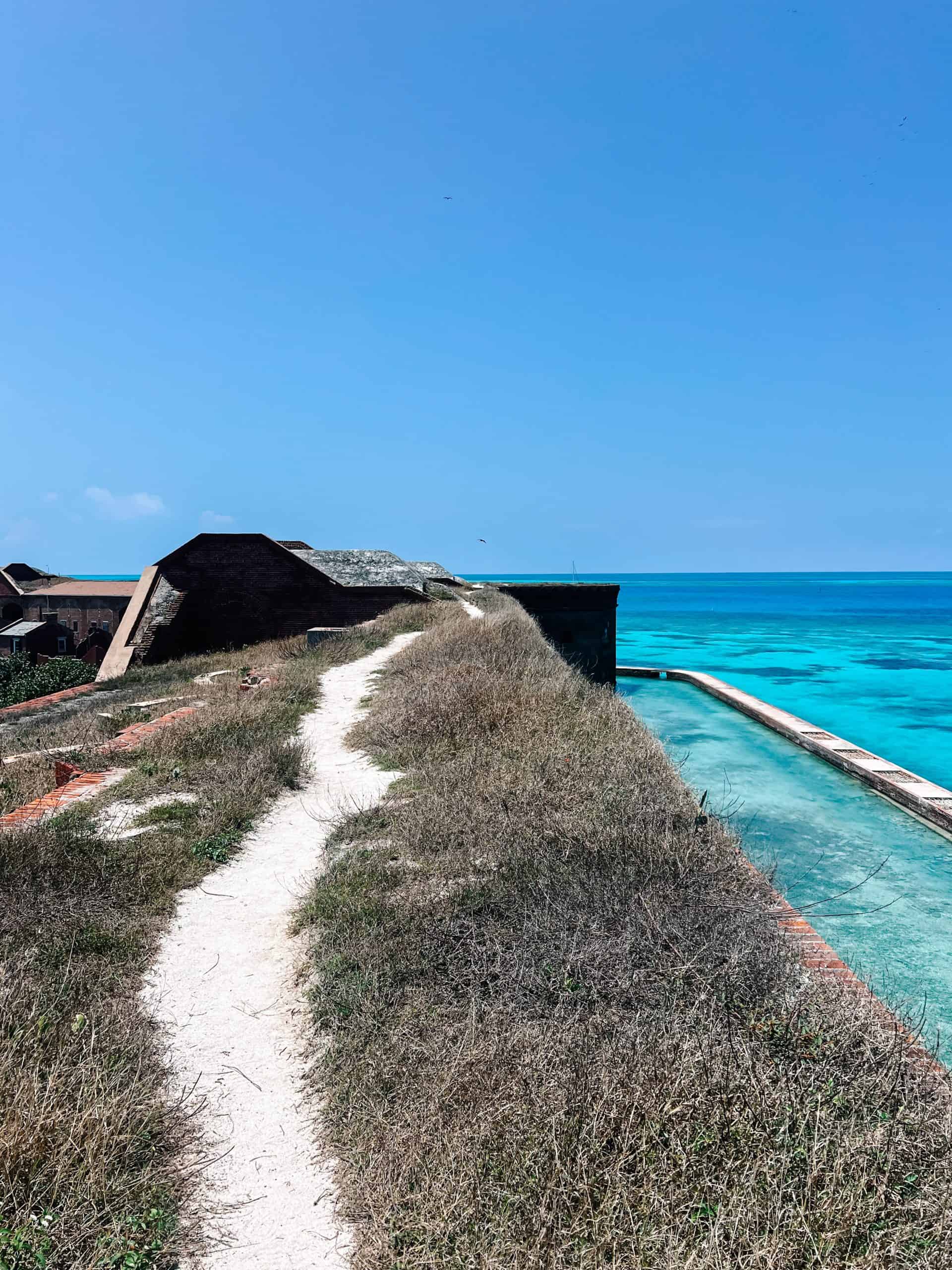 trail around Fort Jefferson at Dry Tortugas National Park from Yankee Freedom ferry day trip
