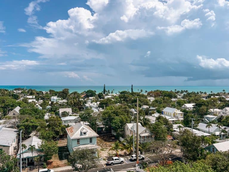 view from the Key West Lighthouse of the ocean