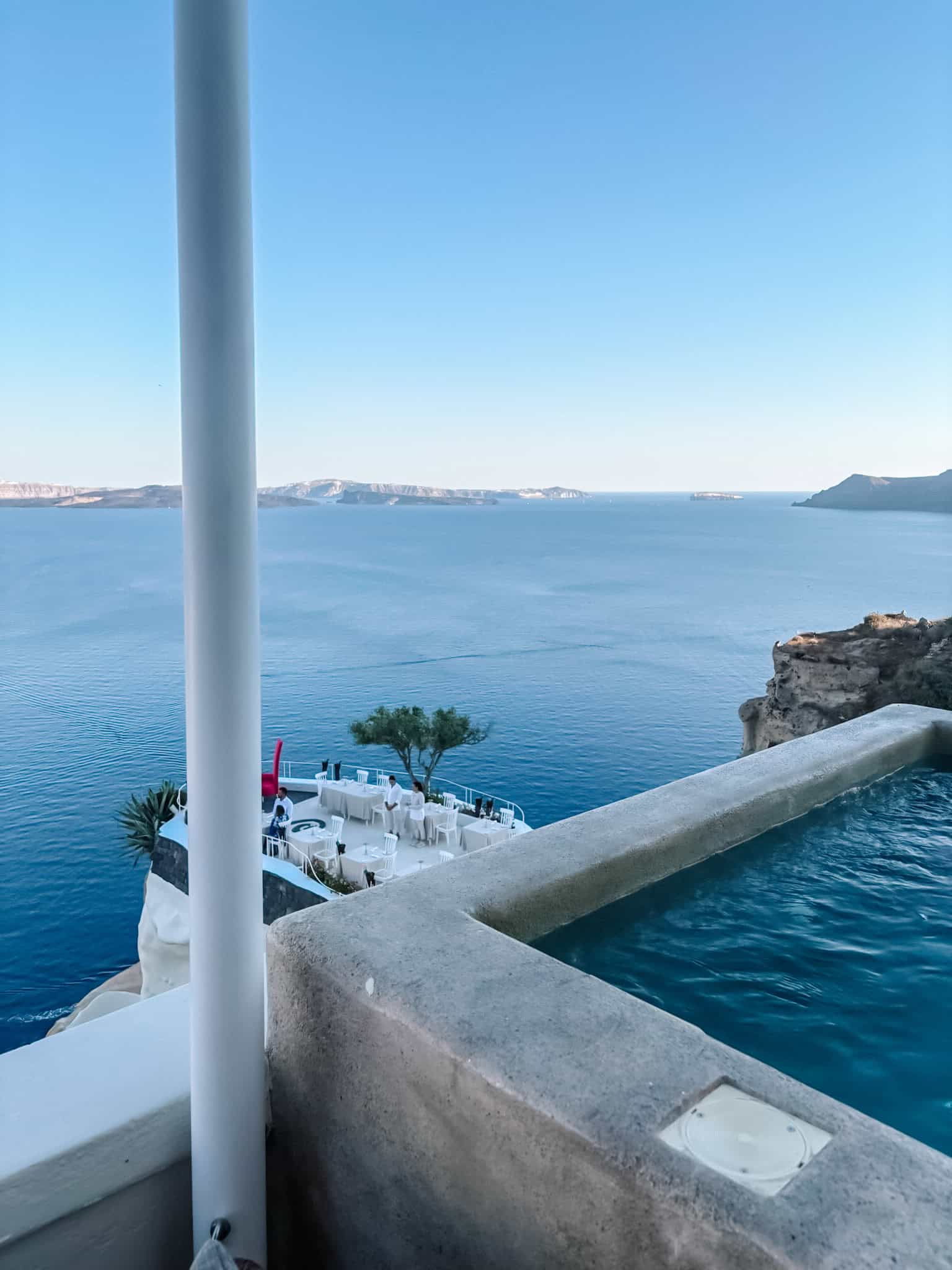 Plunge Pool view fom Andronis Luxury Suites of Lycabettus restaurant balcony