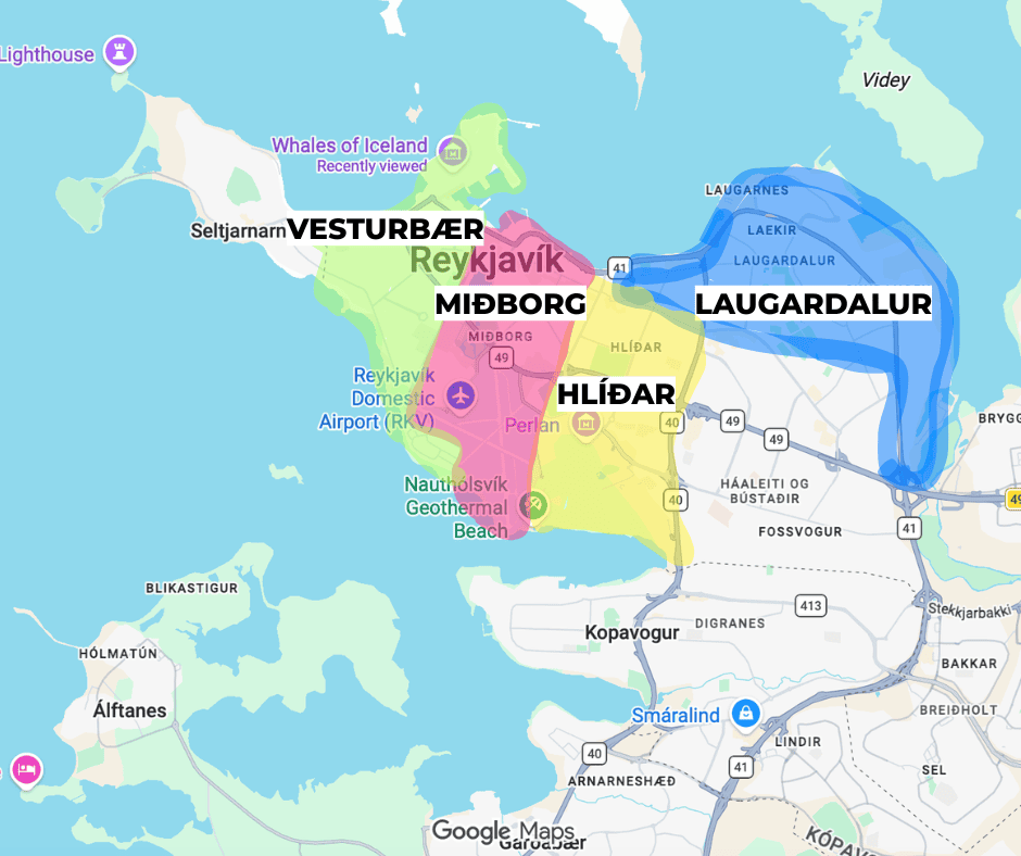 Where to Stay in Reykjavik map