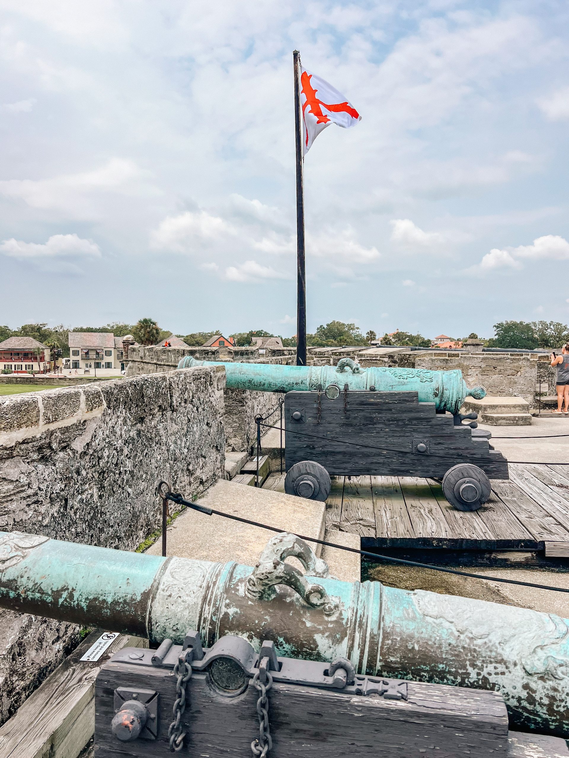 cannons and flag at St. Augustine's fort